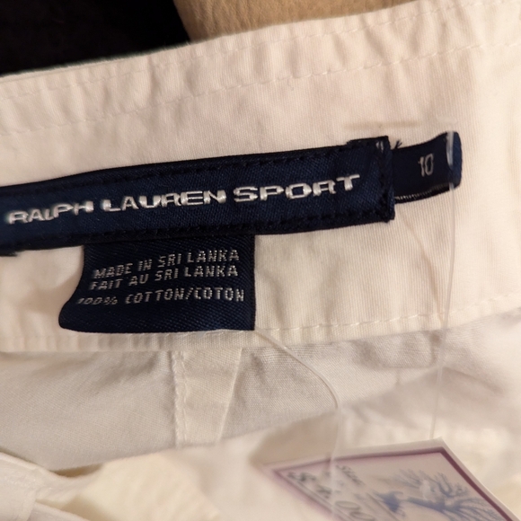 🤍 NWT Vintage Ralph Lauren Sport Women's White Cuffed Belted Shorts - Picture 12 of 13